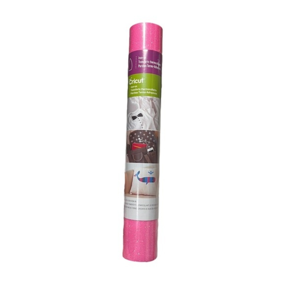 New - Cricut HTV - Fluorescent Pink Glitter - 12"x19"‎